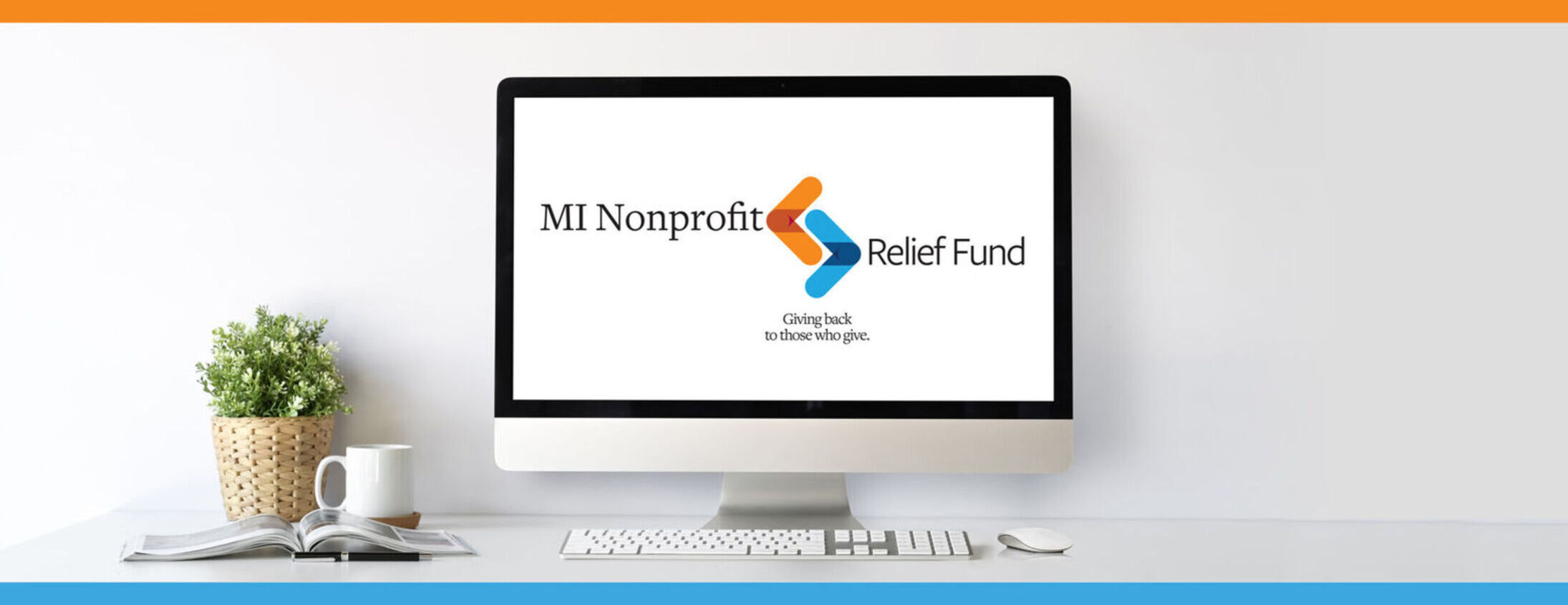 MI Nonprofit Relief Fund Logo on Computer
